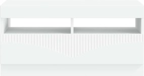 vidaXL Ντουλάπα LED Τηλεόρασης Λευκό Επεξεργασμένο Ξύλο