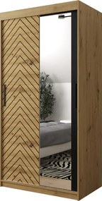 Ντουλάπα συρόμενη Jodelka με καθρέφτη-Artisan-Mauro-Μήκος: 100 εκ. - 100.00Χ62.00Χ200.00cm