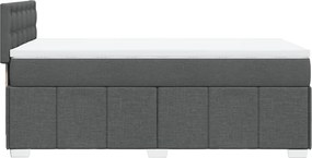 vidaXL Κρεβάτι Boxspring με Στρώμα Σκούρο Γκρι 90x200 εκ. Υφασμάτινο