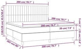 ΚΡΕΒΑΤΙ BOXSPRING ΜΕ ΣΤΡΩΜΑ &amp; LED TAUPE 200X200 ΕΚ. ΥΦΑΣΜΑΤΙΝΟ 3135065