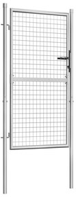 vidaXL Πόρτα Κήπου Ασημί 100x150 εκ. από Γαλβανισμένο Ατσάλι