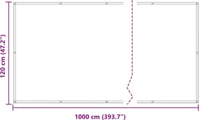 vidaXL Οθόνη Μπαλκονιού Μπορντό 120 x 1000 cm