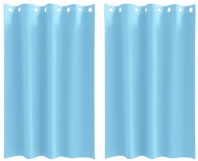 vidaXL Κουρτίνες με κουρτίνες 2 pcs Γαλάζιο 175 x 140 εκ. Πολυεστέρας