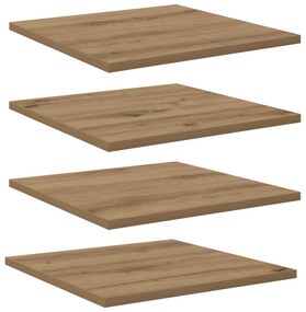 vidaXL Ράφια Βιβλιοθήκης, 4 κομμάτια, Καρυδιά, 40x40x1.5 εκ., Επεξεργασμένο ξύλο