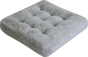 Γούνινη Μαξιλάρα Δαπέδου (50x50x12) Pol Rugs & Mats Rabbit Silver