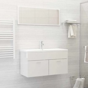vidaXL Σετ Επίπλων Μπάνιου 2 Tεμαχίων Γυαλιστερό Λευκό από Επεξ. Ξύλο