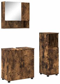 vidaXL Σετ Επίπλων Μπάνιου 3 pcs Καπνιστή δρυς 61 x 35 x 64 εκ.