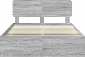 vidaXL Σκελετός Κρεβατιού Γκρι Sonoma 140 x 190 cm