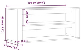 Παπουτσοθήκη Όψη Παλαιού Ξύλου 100x35x45 εκ. Επεξεργασμένο Ξύλο - Καφέ