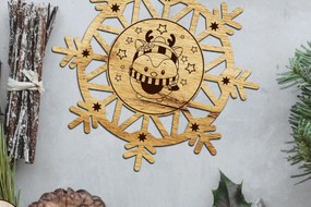 Σετ των 2 Intra απο ξύλο plywood Χρώμα wenge 3mm-4mm πάχος - Πρότυπο στολίδι χριστουγεννιάτικου δέντρου Δίασταση 4x4 cm INTRAFABR-77192934