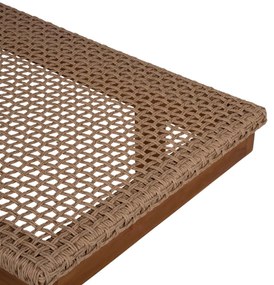 ΞΑΠΛΩΣΤΡΑ PATRON HM5993 TEAK ΞΥΛΟ ΚΑΙ ΣΧΟΙΝΙ VIRO ΣΕ ΠΛΕΞΗ WICKER 191x65x86Yεκ.