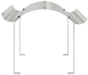 vidaXL Καπέλο τζακιού Ασημί 59.5 x 50 x 36.5 cm Ανοξείδωτο ατσάλι