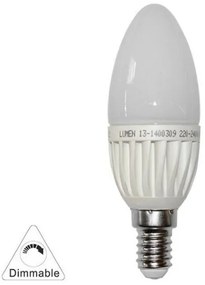 Λάμπα LED 3W Ε14 κερί ματ ντιμαριζόμενη LUMEN 13-1400309