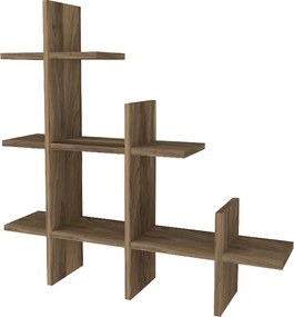 Ραφιέρα τοίχου Juke Megapap χρώμα καρυδί 81,8x18x80εκ.