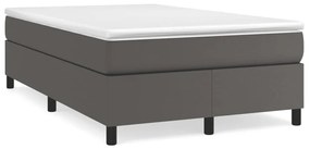 Κρεβάτι Boxspring με Στρώμα Γκρι 120x190εκ. από Συνθετικό Δέρμα - Γκρι