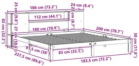 ΚΡΕΒΑΤΙ ΒΙΒΛΙΟΘΗΚΗ ΧΩΡΙΣ ΣΤΡΩΜΑ 180X200 ΕΚ ΜΑΣΙΦ ΞΥΛΟ ΠΕΥΚΟΥ 3322522