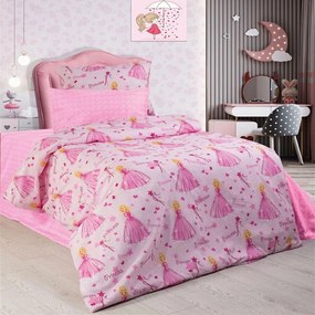 Σεντόνια Παιδικά Princess 392 (Σετ 3τμχ) Pink DimCol Μονό 160x240cm Βαμβάκι-Πολυέστερ