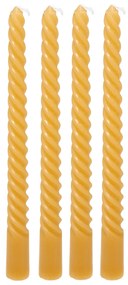 Κεριά Για Κηροπήγιο 25εκ. (Σετ 4τμχ) A-S Hugo Twist Yellow 207036B