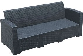 Καναπές 3Θεσιος Monaco Dark Grey Πολυπροπυλενίου 198X79X79εκ.