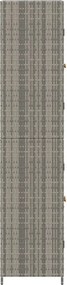 vidaXL Ντουλάπι Αποθήκευσης Κήπου Γκρι 59x40x180 εκ. από Συνθ. Ρατάν