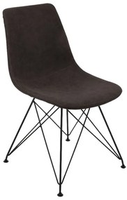 PANTON Καρέκλα Μέταλλο Βαφή Μαύρη, PU Vintage Black  43x57x81cm [-Μαύρο-] [-PU - PVC-, -Μέταλλο-] ΕΜ777,3