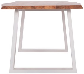 Τραπέζι MONTANA C8336.12 από Ξύλο Ακακίας 4εκ. &amp; Μεταλλικά Λευκά πόδια 160x90x77Υεκ. 160x90x77 εκ.