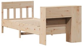 vidaXL Κρεβάτι Βιβλιοθήκη Χωρίς Στρώμα 75x190 εκ Μασίφ Ξύλο Πεύκο