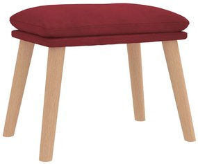 vidaXL Πολυθρόνα Relax Μπορντό Βελούδινη με Σκαμπό