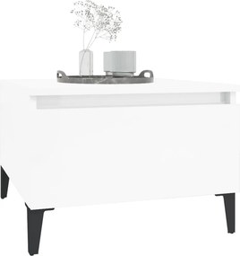 vidaXL Τραπέζι Βοηθητικό Γυαλιστ.Λευκό 50x46x35 εκ. Επεξεργασμένο Ξύλο