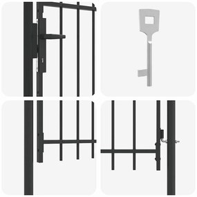 vidaXL Πύλη Φράχτη Γκρι 100 x 120 cm Χάλυβας με Επικάλυψη Πούδρας