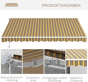 Αντηλιακός Αντηλιακός Τέντας 3,5m x 2,5m Κίτρινο + Γκρι