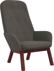 vidaXL Πολυθρόνα Relax με Υποπόδιο Σκούρο Γκρι Βελούδινη