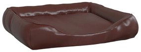 vidaXL Κρεβάτι Σκύλου Καφέ 105 x 80 x 25 εκ. Συνθετικό Δέρμα