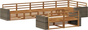 vidaXL Σειρά Καναπέ Εξωτερικού 8 pcs Φυσικό