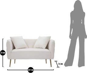 Διθέσιος Καναπές Μπεζ BUCAREST Μπεζ και Χρυσό 74x127x71