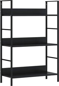 vidaXL Ραφιέρα 3 Επιπέδων Μαύρη 60x27,6x90,5 εκ. Επεξεργασμένο Ξύλο