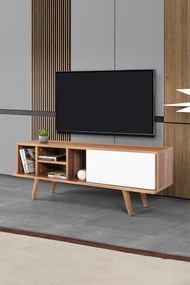 Έπιπλο Τηλεόρασης Καρυδί / Λευκό DACRAVU 130x35x18