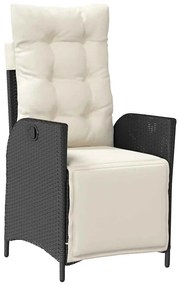 vidaXL Σέτ φαγητού για κήπο 7 pcs Μαύρο Πολυ ράταν