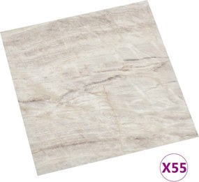 vidaXL Πλάκες Δαπέδου 55 pcs Μπεζ 5,11 τ.μ. PVC