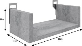 Ραφιέρα τοίχου Derva pakoworld σε λευκή απόχρωση 30x15x10cm