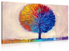 Εικόνα πολύχρωμο δέντρο ακουαρέλας - 120x80