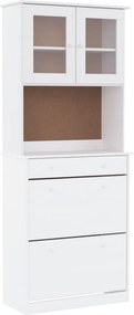 vidaXL Ντουλάπι ALTA Λευκό 77 x 35 x 188 εκ. από Μασίφ Ξύλο Πεύκου
