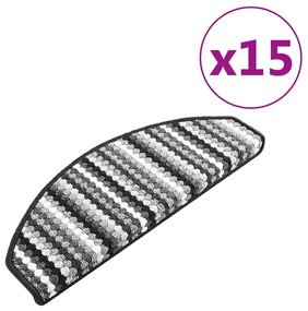 vidaXL Πατάκια Σκάλας Αυτοκόλλητα 15 τεμ. Πολύχρωμα Ανθρακί 65x24x4εκ.