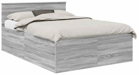 vidaXL Σκελετός Κρεβατιού με κεφαλάρι Γκρίζο Σονομα 150 x 200 cm