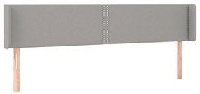 vidaXL Κεφαλάρι με Πτερύγια Ανοιχτό Γκρι 183x16x78/88 εκ. Υφασμάτινο