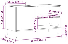 Δισκοθήκη Γκρι Sonoma 85 x 38 x 48 εκ. από Επεξεργασμένο Ξύλο - Γκρι