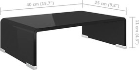 vidaXL Βάση Τηλεόρασης/Οθόνης Μαύρη 40 x 25 x 11 εκ. Γυάλινη