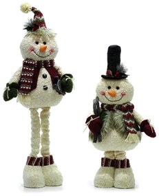 Χριστουγεννιάτικο Χιονάνθρωπος Με Εκτεινόμενα Πόδια 59/73cm Σε 2 Σχέδια