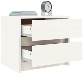 vidaXL Κομοδίνα 2 τεμ. Λευκά 40 x 31 x 35,5 εκ. από Μασίφ Ξύλο Πεύκου