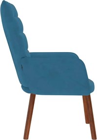 vidaXL Πολυθρόνα Relax Μπλε Βελούδινη